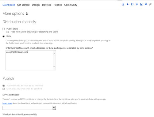 App Options in Windows Phone